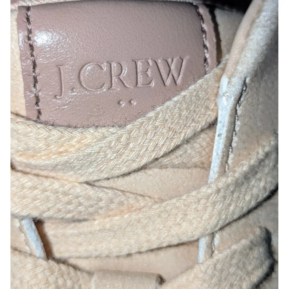 J. Crew Lace Up Sneakers Tan Suede Gum Sole Women's Size‎ 8.5 NWT Flaw $108